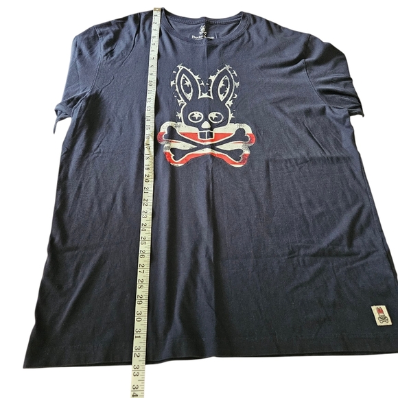 Men's Psycho Bunny Blue Logo Short Sleeve T-Shirt Robert Godley XXL Pima Cotton - Picture 9 of 11